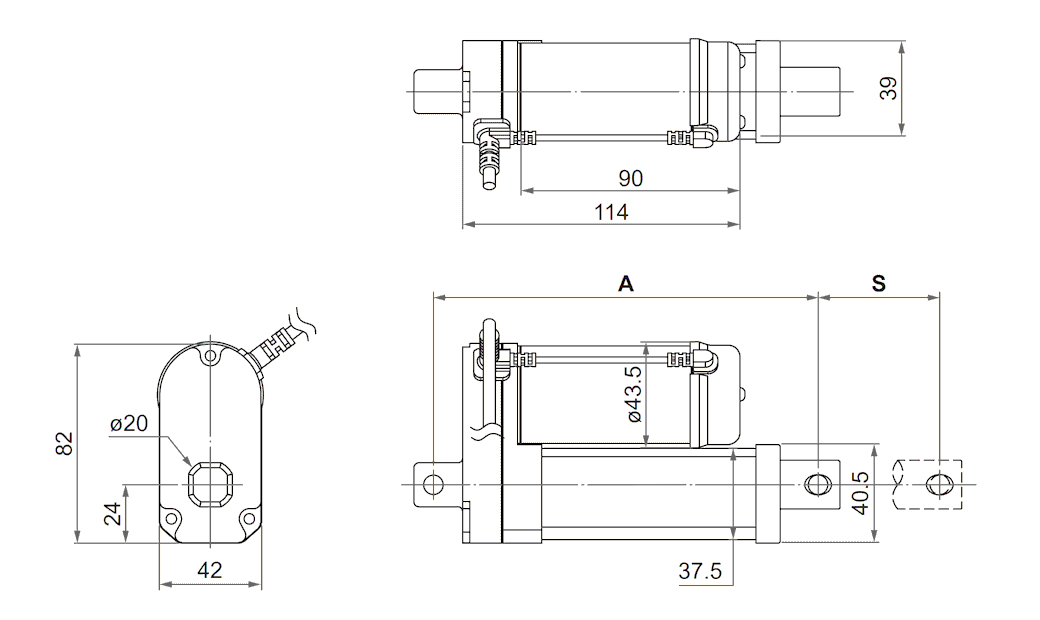 DSZY11-HS2 (mit Hallsensor) Maßbild