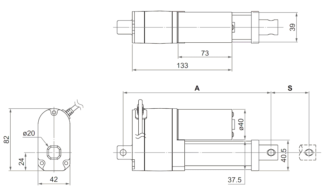 DSZY11-POT (mit Potentiometer) Maßbild